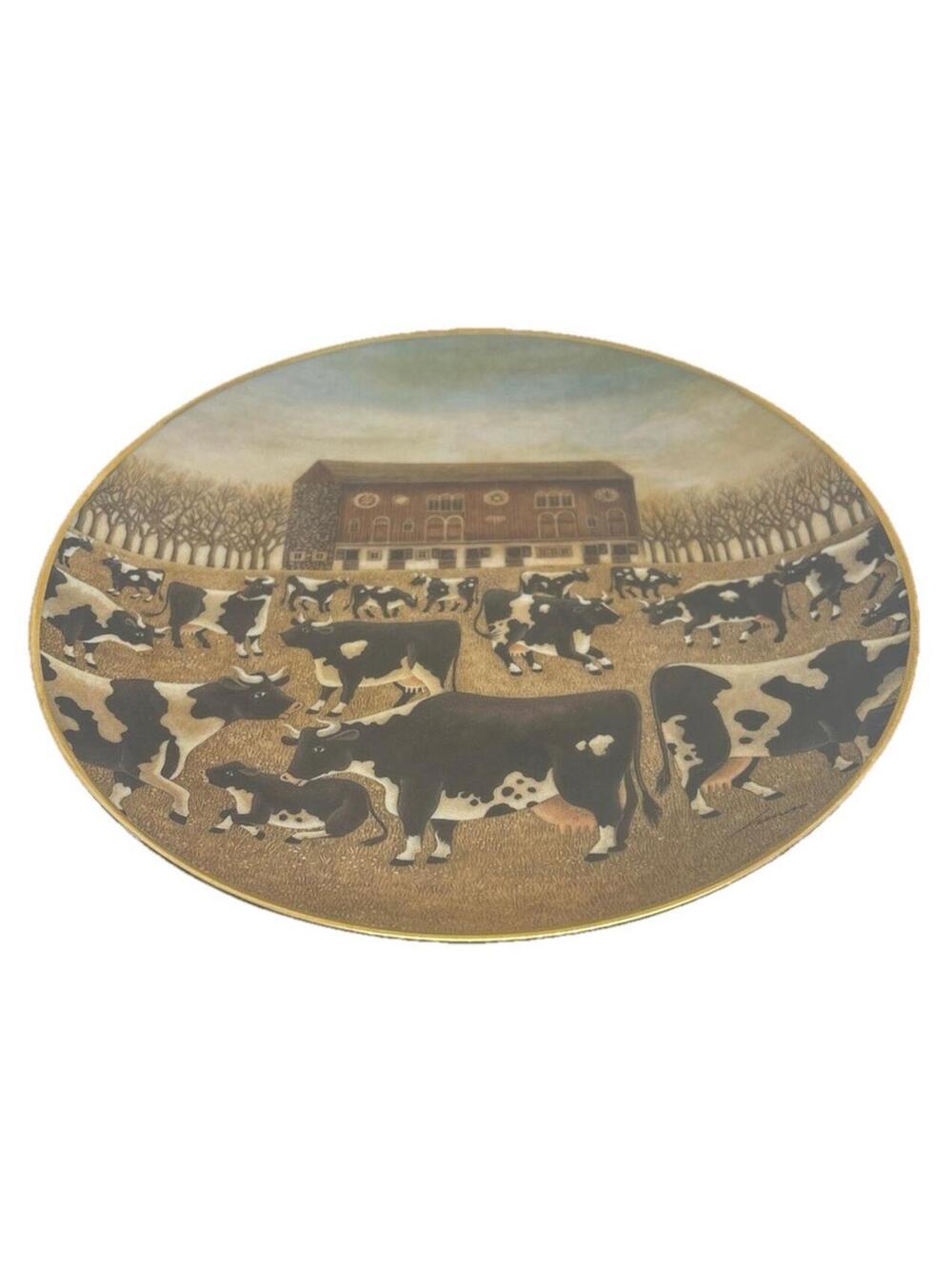 Franklin Mint Lowell Herrero Spring Pasture Collector Cow Plate American Folk